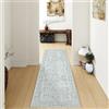 HUGEAR Vintage Passatoia Tappeto Corridoio Blu Tappeti 60x180cm Cucina Antiscivolo Lavabile in Lavatrice Tapette Camera da Letto Scendiletto Cameretta Ufficio Pelo Corto Lungo Carpet