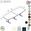 SEIPO T-LEG tavolo riunione SAGOMATO P. 900 composto 2 pezzi struttura metallica gambe a T Seipo TL.0808 09