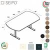 SEIPO T-LEG tavolo riunione OVALE P. 900 monobloco struttura metallica gambe a T Seipo TL.0810 11 12
