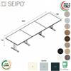 SEIPO T-LEG tavolo riunione LINEARE 14 POSTI composto 3 pezzi struttura metallica gambe a T Seipo COMPO 1