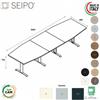 SEIPO T-LEG tavolo riunione SAGOMATO 14 POSTI composto 3 pezzi struttura metallica gambe a T Seipo COMPO 2