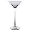 DRW Vaso da tavolo con piede in vetro trasparente 15 x 15 x 40 cm