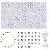 Carehabi 1400+ pezzi Set di perline di lettere per braccialetti, set di perline a forma di cuore colorate in bianco e nero con elastico da 5 m per braccialetti di amicizia per bambini,braccialetti per capelli