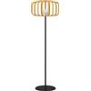 Lumisky Lampada da terra senza fili piede in metallo LED bianco e multicolore dimmerabile STANDY BAMBOU in bambù naturale H150cm con telecomando