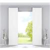 Gardinenbox Set di 2 tende a pannello, tende scorrevoli oscuranti» Milano «, carrelli oscuranti in velluto opaco, barre di pesatura, HxL 245 x 60 cm, 203571-2, bianche