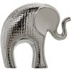 DRW Statuetta di Un Elefante in Ceramica di Colore Argento, 27 x 11 x 25 cm.