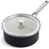 KitchenAid Steel Core Enamel Pentola smaltata con coperchio in acciaio, 20 cm/2,4 litri, smaltata tedesca a induzione, adatta al forno, lavabile in lavastoviglie, Nero opaco