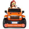 BABYCAR Jeep elettrica per bambini, Jeep Wrangler Rubicon 12V Targa Personalizzabile OCCHIALI OMAGGIO, Macchina elettrica per bambini Full 2 Posti Optional, Sedili in Pelle Telecomando Porte apribili