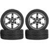 KEEDA 4PCS 1:10 RC pneumatici e ruote in plastica per 1/10 HSP HPI Tamiya RC su strada Touring Racing Drift Auto (grigio)
