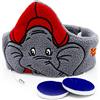 Technaxx Benjamin Blümchen Cuffie ad archetto, Maschera per dormire per bambini con Benjamin l'eroe dei cartoni animati - Morbido pile, Limitazione del volume, Ideale per i viaggi (Grigio)