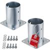 SOTECH SET di 2 ancoraggi a vite, tondo Ø 100 mm, altezza 152 mm, acciaio zincato a caldo, presa a terra per legno tondo - ideale per uso esterno