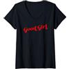 Good Girl Whimsical Design Studio Donna BUONA RAGAZZA Maglietta con Collo a V
