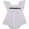 Gocco Vestido Rayas con Detalle de Ondas Vestito, Bianco, 18-24 Mesi Bimba