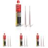 Fischer T-Bond Pro.1, Tassello Chimico in Resina Hybrid, Ancorante ad iniezione Bi-componente Ibrido per Calcestruzzo Fessurato e Muratura, 71778 Grigio (Confezione da 4)
