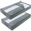 YUEcthynous cassettiera sotto il letto, 2 Pezzi Contenitore Sottoletto Pieghevole,100x50x15cm,con Finestra Trasparente - Maniglia Rinforzata,per Organizer Trapunte Abiti Stagionali