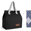 Vicloon Pranzo Tote Bag, Borsa Termica Porta Pranzo con Borsa per Posate, per Donna e Uomo, per Alimenti Mantenere Caldo o Freddo, Impermeabile, per Ufficio Scuola Campeggio Picnic, Nero