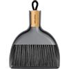 MR.SIGA Mini set paletta e spazzola, spazzola e paletta portatile per la pulizia con manico in bambù, grigio, 1 set