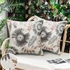 LRartdeco Federe Cuscini per Divano 40 x 40 Nero Federe Cuscini Esterno Impermeabile Copricuscini EstivoFiori Rurali Decorativi Set di 2 Copricuscino per Giardino Divano Sedia Deco