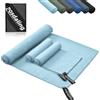 Fosdaling Set di 3 asciugamani in microfibra: grandi 160 × 80 cm & 2 piccoli 80 × 40 cm, ad asciugatura rapida, asciugamano da bagno, asciugamano da viaggio, asciugamano fitness e sport, asciugamano