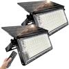 CREATESTAR Luce Solare LED Esterno 50W, Lampada Solare da Esterno con Telecomando Dimmerabile, IP65 Impermeabili Faro LED con Pannello per Giardino Patio Garage-2 Pezzi