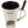 PRETYZOOM Fonduta di Cioccolato e Formaggio - Set Crogiolo in Ceramica Bianca con Scritte, Tazza di caffè per Fonduta Crogiolo di Burro Forchetta Ceramica Gelato Bianca