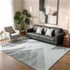 ASIinnsy Tappeto Salotto Pelo Corto Moderno Tappeto Camera da Letto Morbido Grande Tappeto Soggiorno Antiscivolo Tappeti Salotto Moderni (Geometrico Grigio Bianco, 120 x 160 cm)