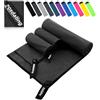 Fosdaling Set di 3 asciugamani in microfibra, grandi 200 x 100 cm e 2 piccoli 80 x 40 cm, ad asciugatura rapida, per asciugamano da viaggio, asciugamano da bagno, asciugamano fitness e sport,