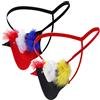 Anzhee Tanga da uomo Sexy Biancheria Intima G String Tanga Vita Bassa per gli Uomini UK Hot Funny Animal Style Cosplay Pouch Mutande Maschio, Confezione da 2 uccelli (nero + rosso), Taglia unica