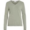 Vila Viril V-Neck L/S Knit Top-Noos Maglione Lavorato a Maglia, Verde Olio/Dettaglio: Melange, XXL Donna