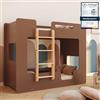 smartwood Letto a Castello per Bambini 80x190 - Marrone - Scala Sinistra - Letto Bambino per Ragazzi & Ragazze con Rete a Doghe & Sponda - Mimi BL - Portata Massima 230 kg