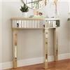 Artloge Consolle Ingresso Vetro Specchio: Tavolo Consolle di Lusso Tavolino Ingresso Stretto e Alto - Mobili corridoio Stretto ingresso Moderno Design per camera da letto salotto, 90x80x35cm
