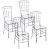 Baroni Home Set di 4 Sedie in Policarbonato Trasparente, Seduta Design Elegante Impilabile e Impermeabile da Soggiorno, Sala da Pranzo, Camera da Letto, 38X38X91 cm, Bambù