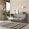 IMAGO FACTORY Kendo Singolo - Mobile Letto a Scomparsa Singolo (L.200 P.106 H.97) Letto a Scomparsa Orizzontale 100% Made in Italy, Letti a Scomparsa (Materasso non Compreso, Cemento)
