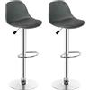 FENIXSHOP24 2 SGABELLI da Bar per Salotto Cucina PENISOLA Sedia Girevole Regolabili in Altezza - X Hotel Ufficio CASA FP-005 (Nero)