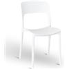 OKAFFAREFATTO MADDALONI Sedia lisa in plastica colore bianco modello confort