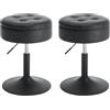 WOLTU Sgabelli da Trucco Girevoli, Sedile Regolabili in Altezza, Sedie da Bar Rotonde con Contenitore, Pelle sintetica vintage, Base in Metallo, per Cucina, Soggiorno, Antracite, BH439an-2