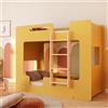 smartwood Letto a Castello per Bambini 80x190 - Giallo - Scala Destra - Letto Bambino per Ragazzi & Ragazze con Rete a Doghe & Sponda - Mimi BP - Portata Massima 230 kg