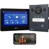 GOLIATH Basic Videocitofono, sistema a 2 fili, monitor da 7, campanello esterno con videocamera, apriporta, suoneria, per casa singola, installazione semplice, app per smartphone, AV-BLS-02A