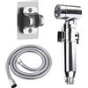 xiruiubao Idroscopino,Doccetta per Bidet,Doccino per Bidet Doccino Anale,Idroscopino per Wc con Tubo 150 cm E Supporto No-Drill,Doccino per Lavandino per Bagno,Cucina,Doccetta Bidet,Doccino Bidet Argento