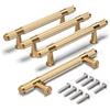 Bwintech 4 pezzi 150MM oro anodizzato zigrinato maniglie del gabinetto, 96MM centri foro manopole armadio, armadio, guardaroba, cassetto maniglie