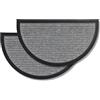 Carpido Zerbino per esterni e interni - Set di 2 40x70 cm - Linee argento semicircolari - Zerbino antiscivolo - Tappeto cattura sporco resistente - Per scale