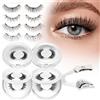 Higu clace 4 Paia ciglia magnetiche con applicatore, Higu Clace Ciglia magnetiche riutilizzabili Aspetto naturale, Non richiede colla e struccante, Ciglia finte senza eyeliner Facili da indossare(Set A)