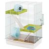 FERPLAST Gabbia Roditori HAMSTER TRIS per Criceti, in Metallo, Accessori inclusi: Mangiatoia, Beverino, Casetta, Ruota, Ripiani e Scalette. 46x29xh58cm
