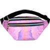 Fenglin-joy Marsupio Alla Moda, Marsupio Donna Elegante Marsupi Olografici Impermeabile Tasche da Cintura con Cintura Regolabile per Festa, Corsa, Escursioni (Rosa)