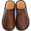 Rimo-Genuine Touch Pantofole da uomo in pelle, con suola antiscivolo, comode e robuste, fatte a mano, taglie 41-47, marrone, 42 EU