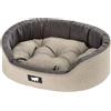 Ferplast Cuccia Cane Interno Dandy - Cuscino Rimovibile, Lavabile, Rivestimento in Cotone con Soffice imbottitura, Lettino per Cani Taglia Media, 80 x 55 x h 18 cm, Marrone