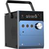 LONPOO Lettore CD portatile Boombox 20W per esterni, batteria ricaricabile incorporata, radio FM, ingresso Bluetooth/USB/AUX, jack per cuffie e lettore CD stereo (608 Blu)