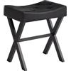 IBUYKE U - Forma PU vanità Sgabello, Sgabello Trucco quadrato con X - Leg, ottomano seduta Riposo - Piedi, Multifunzione Tavolino piccolo, Camera da letto, Soggiorno, Nero WBD019B