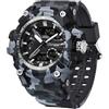findtime Orologio militare da uomo militare, orologio tattico per sport all'aria aperta, digitale, 5 ATM, impermeabile, per ragazzi e uomini, nero, verde, orologio digitale, cronografo, orologio