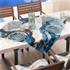 PETTI Artigiani Italiani - Tovaglia Centrotavola Moderno Effetto Marmo Blu, Centrotavola da Cucina 90x90 cm, 100% Made in Italy